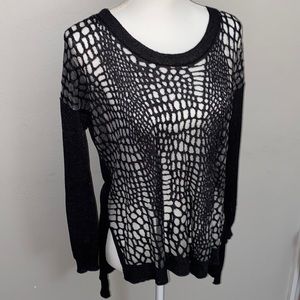 Sheer Black Long-sleeved Sweater